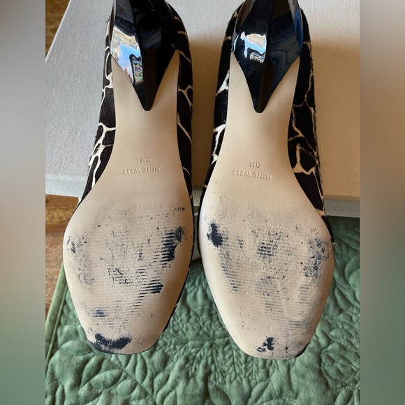 Nine West Mazzo Animal Print Peep Toe Heels - Picture 7 of 13
